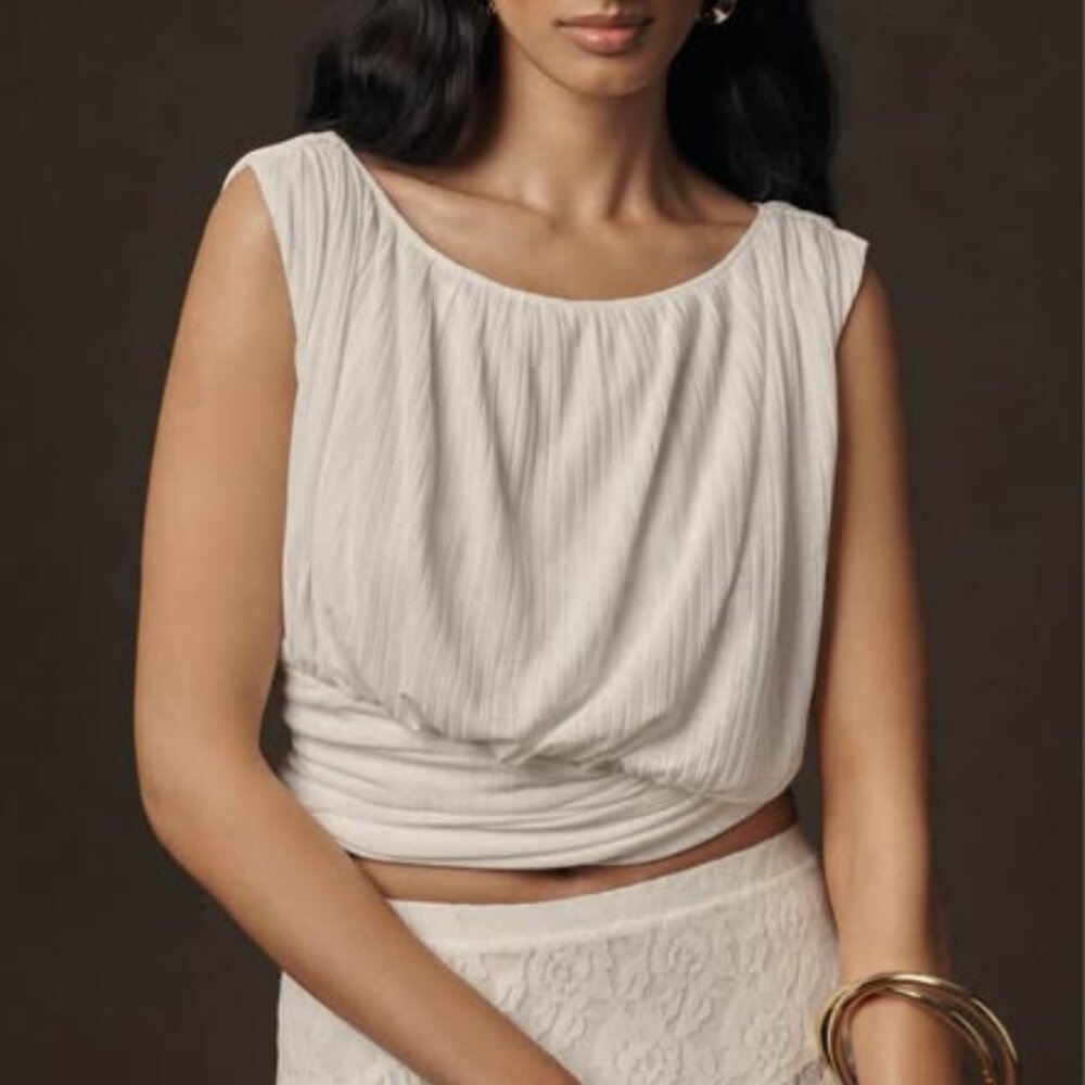 Anthropologie Gathered Waisted Muscle Tank - Large